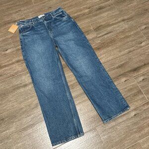 New Reformation jeans abby high rise straight jeans blue size 30 rigid denim